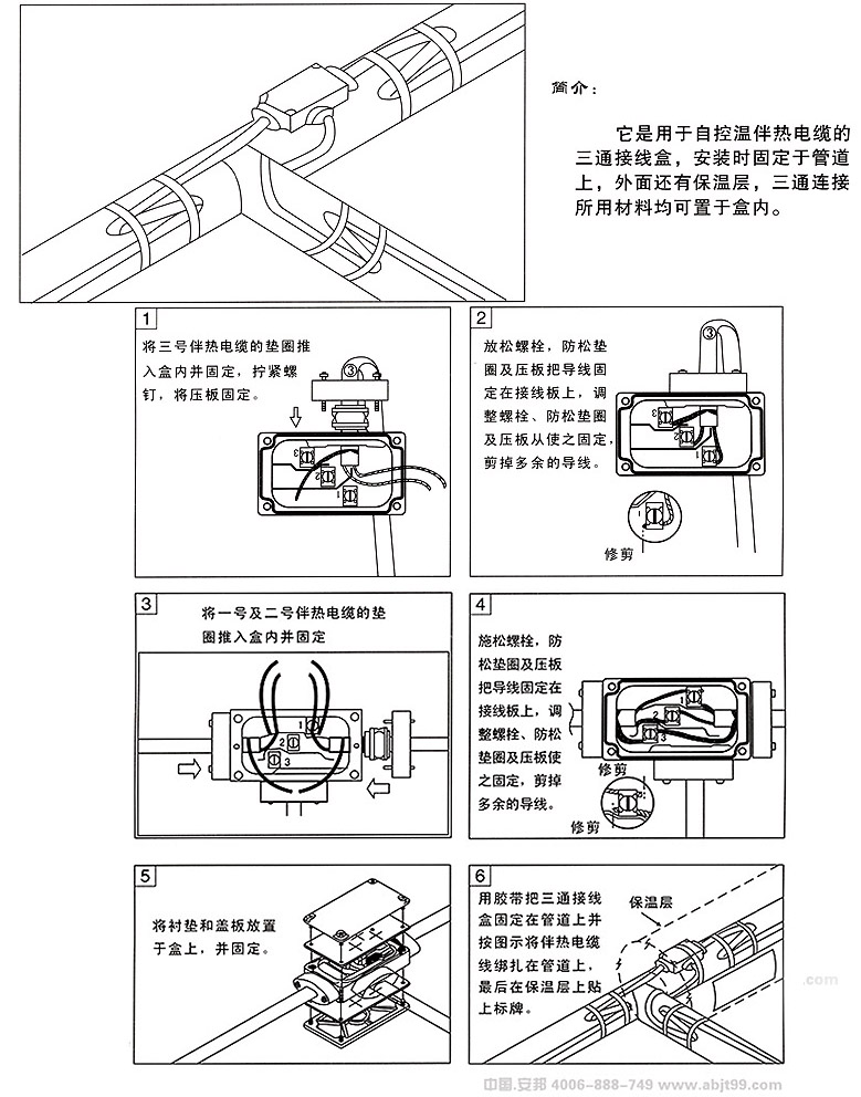 電伴熱FTH防爆三通接線盒作用及其安裝方法(圖1)